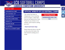 Tablet Screenshot of lcusoftballcamps.com